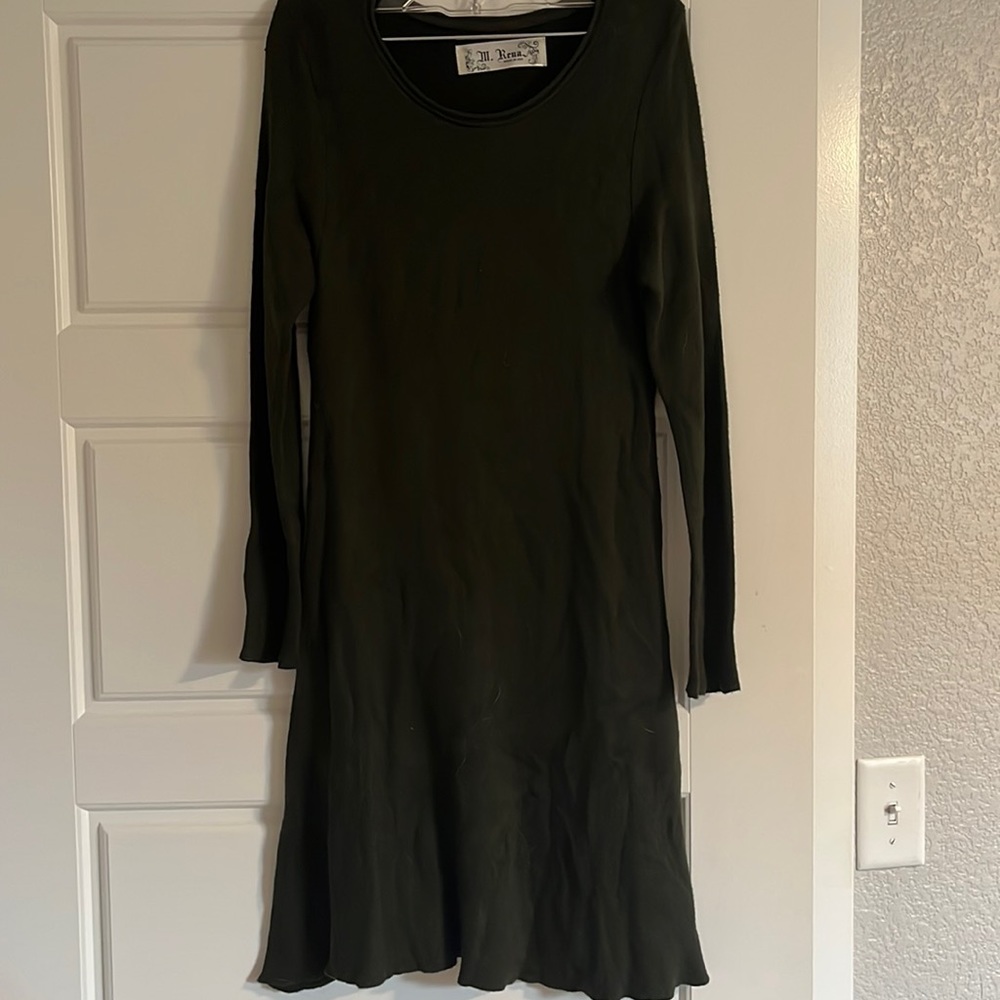 Dark green long sleeve dress